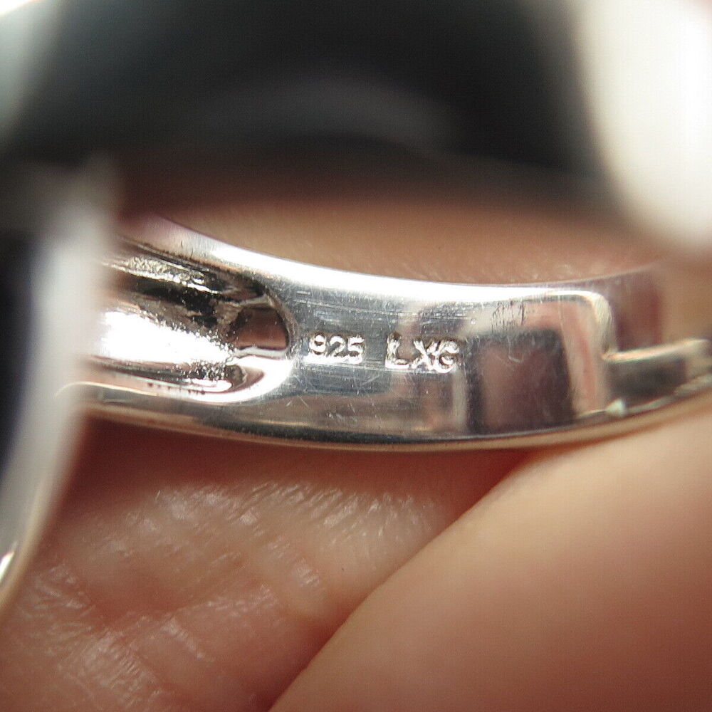 925 Sterling Silver LXG Jewelry Real Smoky Quartz Cocktail Ring Size 6.25 - Picture 6 of 8